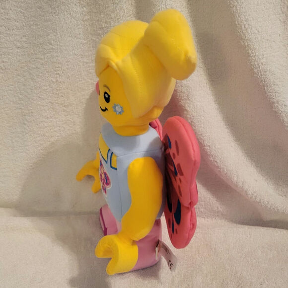 Lego Pink Butterfly Girl Stuffed Plush Toy Figure 12in Manhattan Toys - Picture 4 of 7
